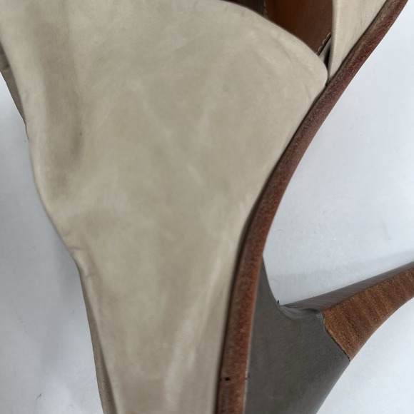 Anthropologie Leifsdottir‎ Jenni Taupe Italian Leather Heels Size 41 EUR 10.5 US - Picture 10 of 13